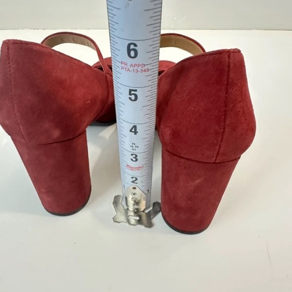 Franco Sarto Red Suede Mary Jane Heels - Picture 3 of 5